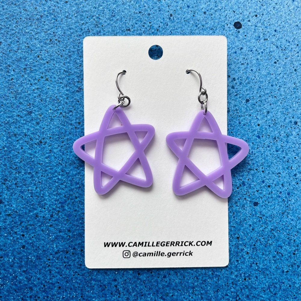 Laser cut acrylic earrings - handmade!